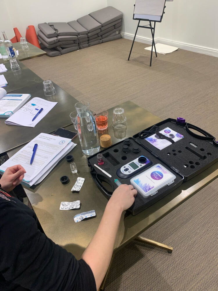 Training session for pool water treatment